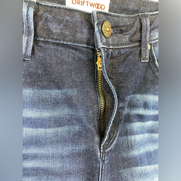 Driftwood Jackie Blue Braided Side Stripe Cropped Raw Hem Jeans Women’s Size 28 - Picture 10 of 12